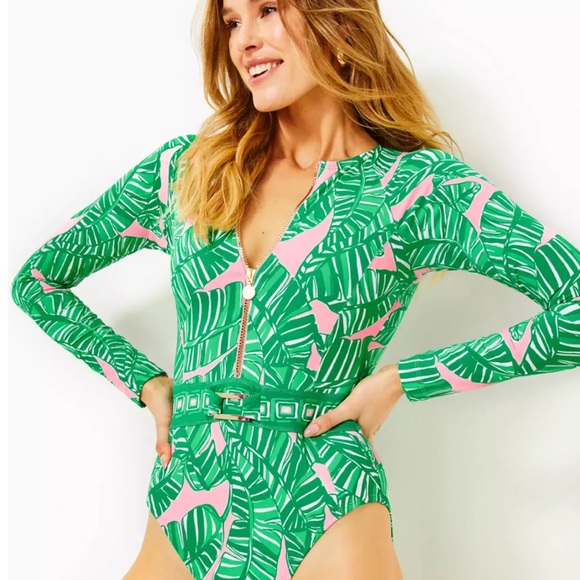 NWT Lilly Pulitzer Toretta Rashquard One Piece Swimsuit Floral Women